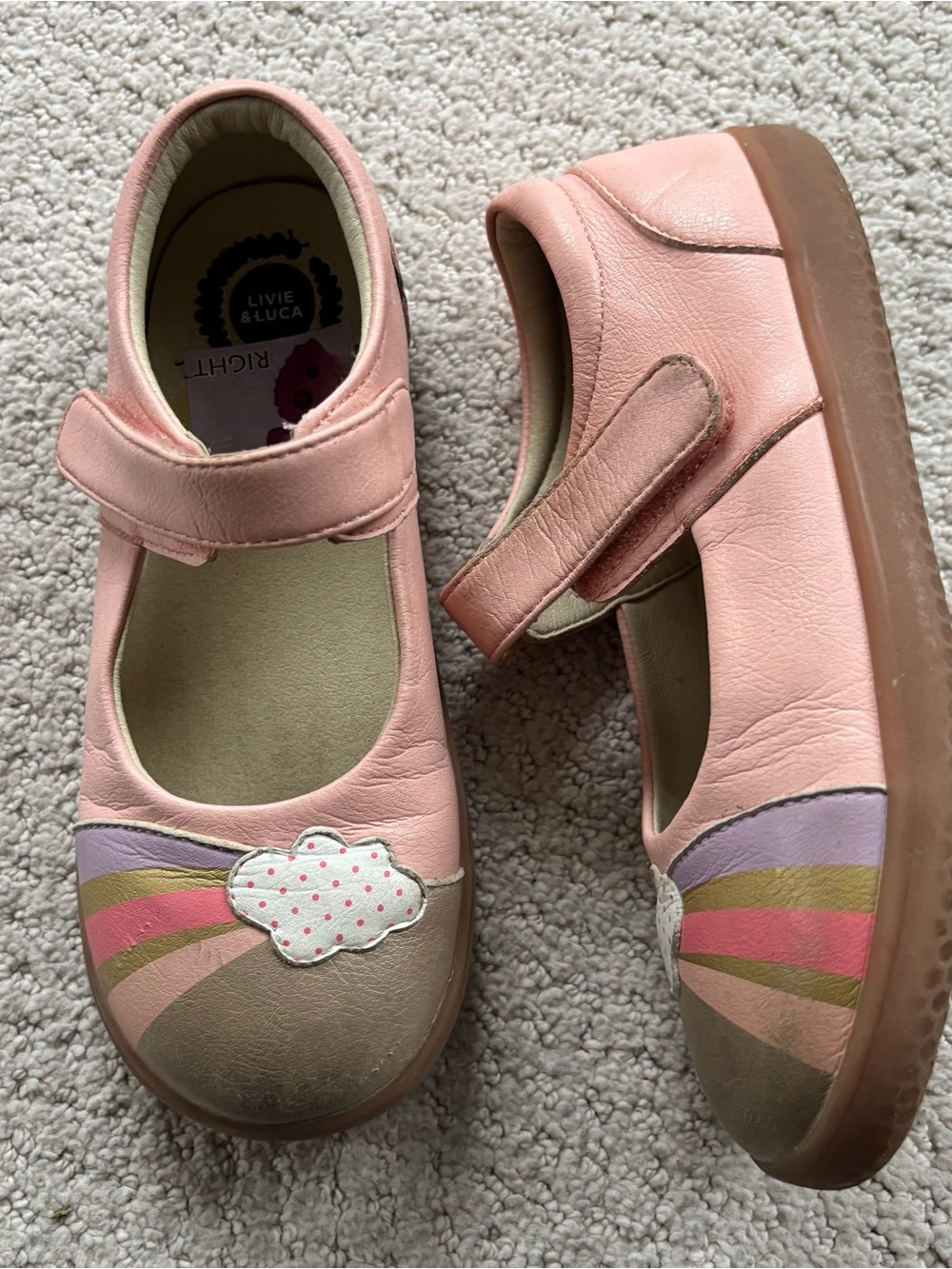 Livie & Luca rainbow hope Pink Rainbow Cloud Mary Jane Kids Shoes